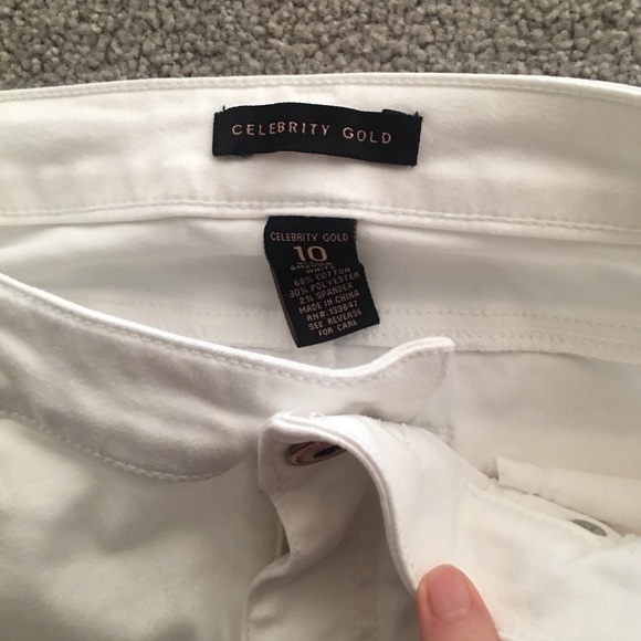 Celebrity Gold size 10 white stretchy straight legged jeans - Picture 4 of 6